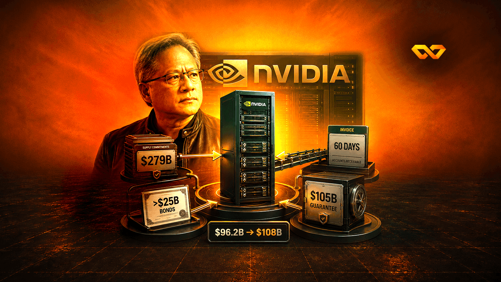 NVIDIA صارت مموّل زبائنها: سندات بـ25 مليار دولار، و60 يوماً لتحصيل الثمن، وضمان بـ105 مليارات — فمن يدفع ثمن الرقائق فعلاً؟