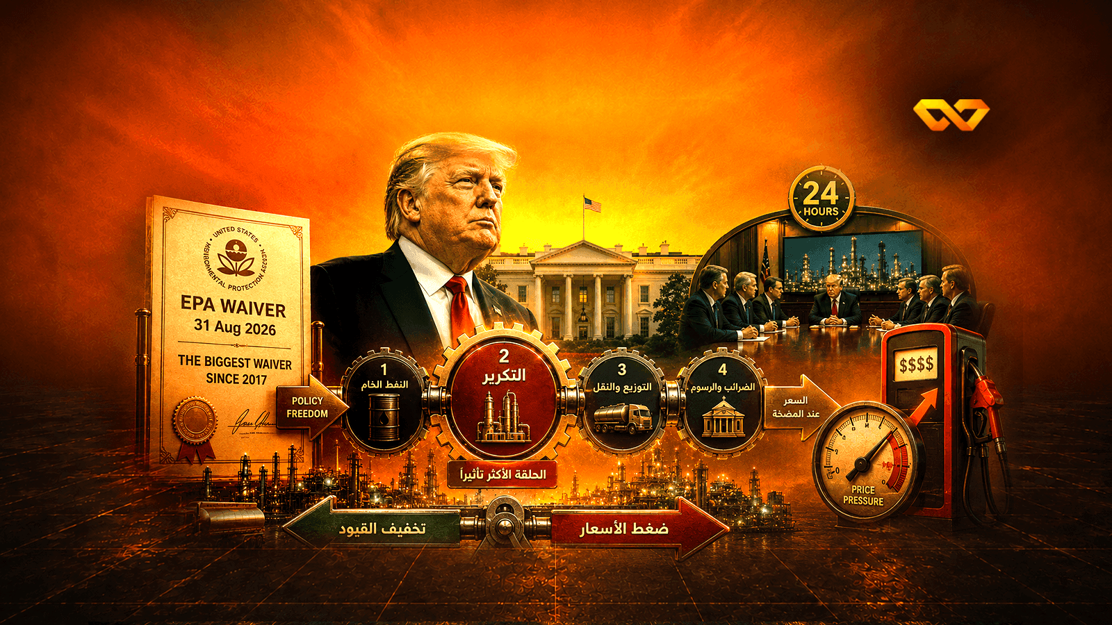البيت الأبيض يستدعي المصافي بعد يوم من منحها أكبر إعفاء منذ 2017: أي رافعة يملكها رئيس فعلاً؟