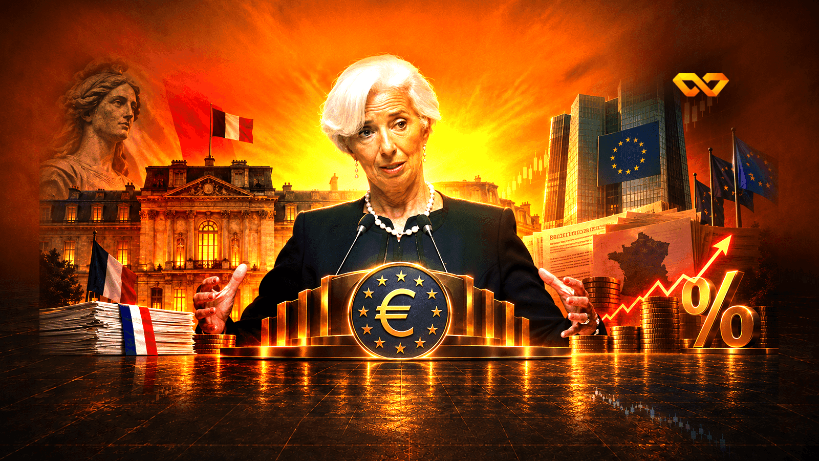 France set its budget on a 3.80% yield while the market is at 4.45%: What did the European Central Bank's hikes actually cost it?