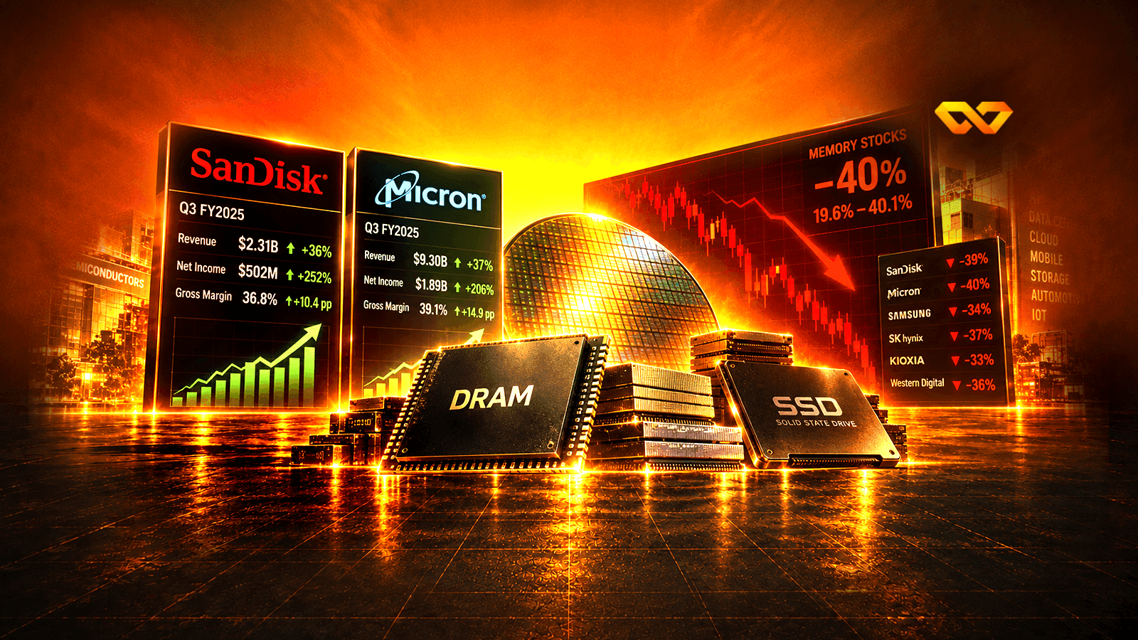 Memory posts record earnings while its shares fall as much as 40%: was June a memory-specific event at all?