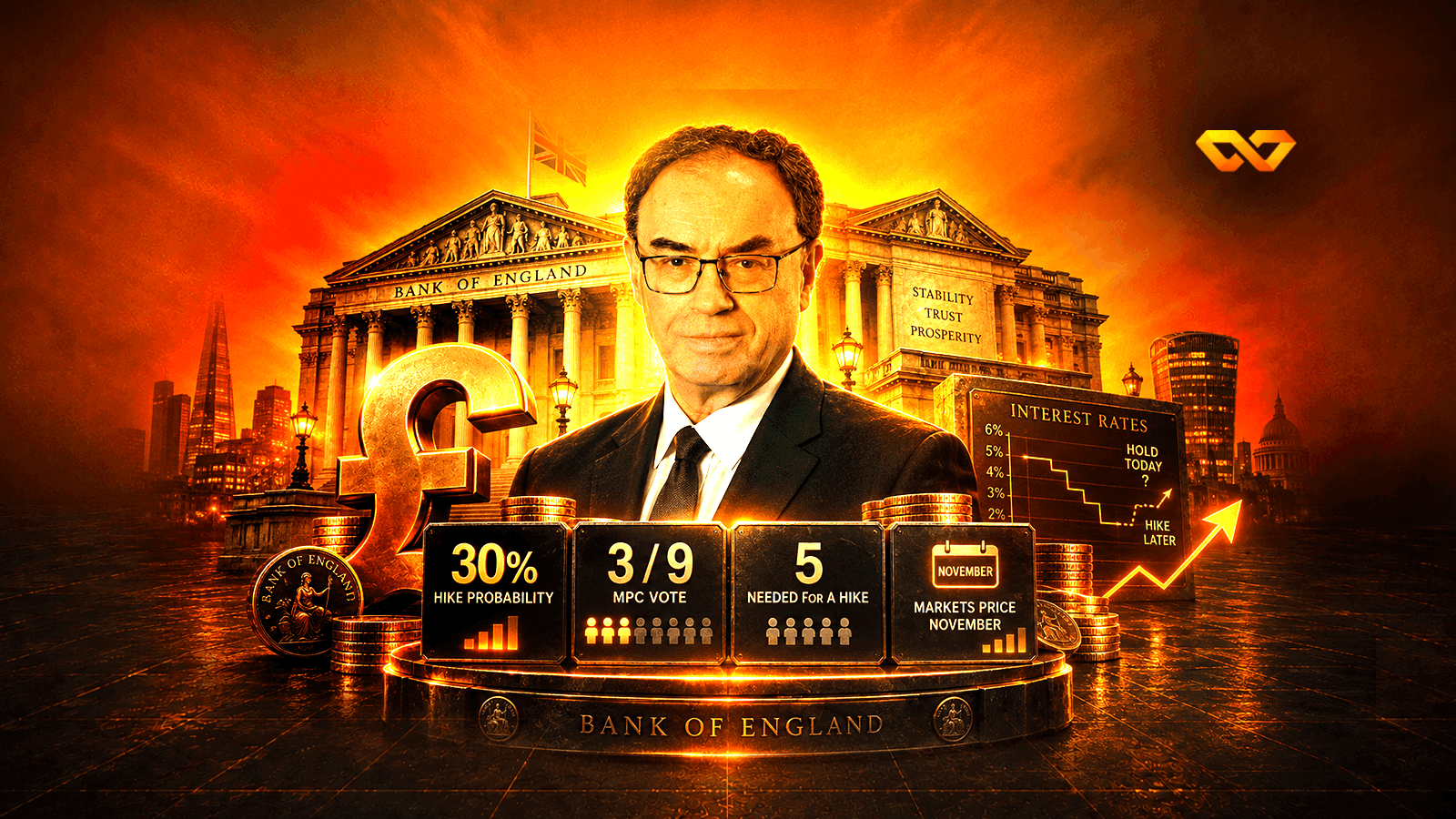 Two votes separate the Bank of England from a rate rise: why are economists certain of a hold while markets bet on November?