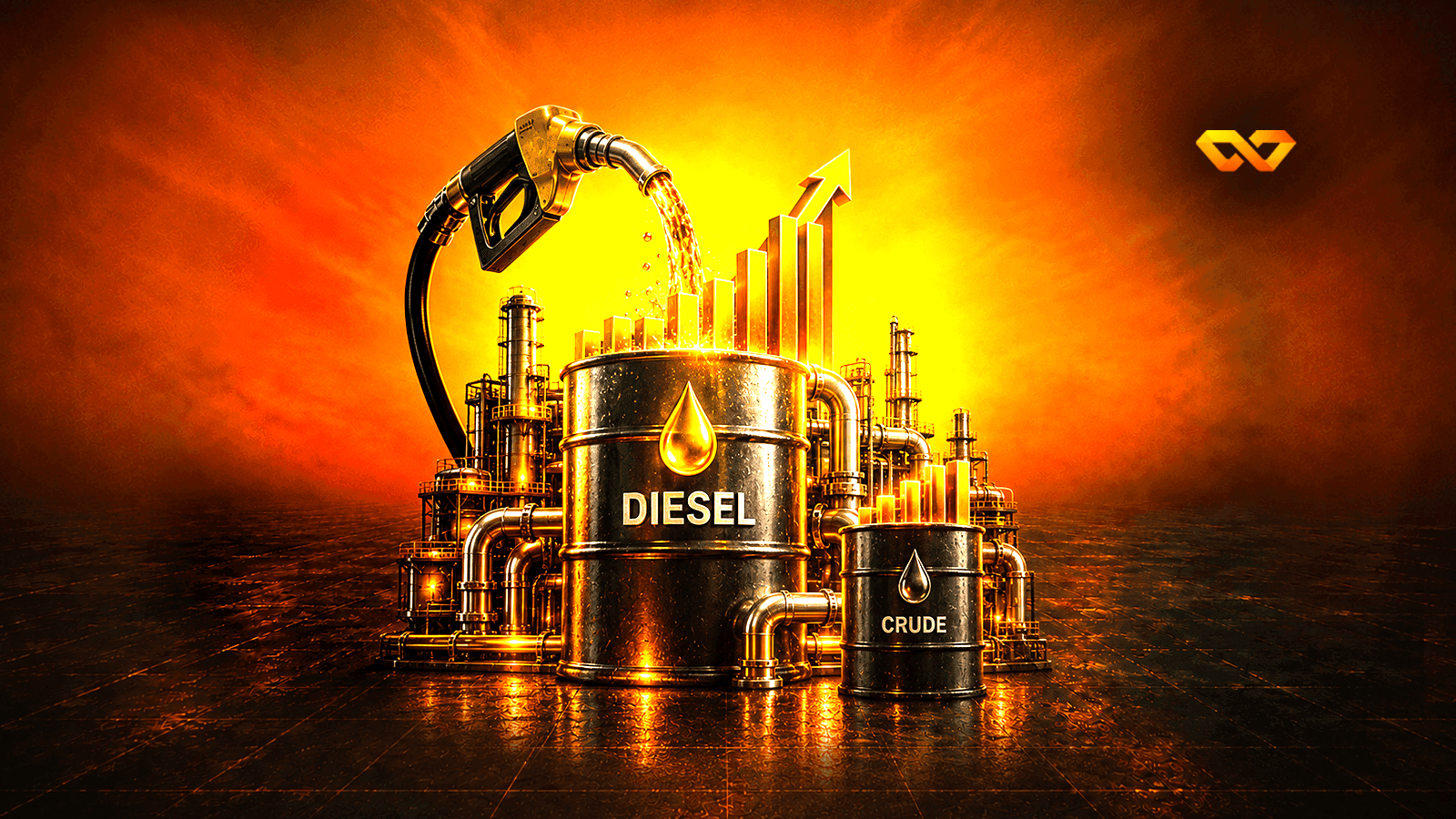 Diesel refining margin exceeded the price of the barrel itself: 25 record sessions in 2026 versus four in 2022