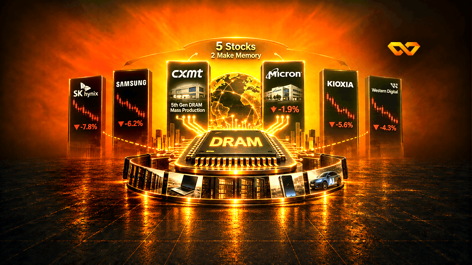 Five stocks grouped under “memory”, but only two make it: a guide to the DRAM industry — and why the purest name fell the least