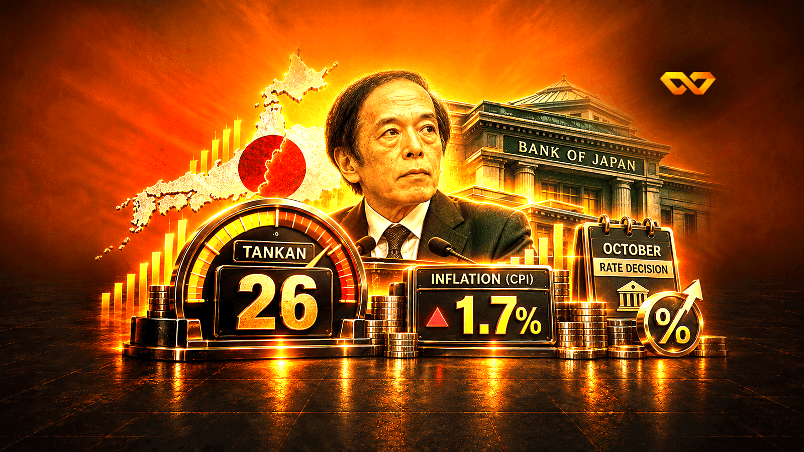 Tankan consensus at 26 and inflation at 1.7%: which will decide an October Bank of Japan hike?