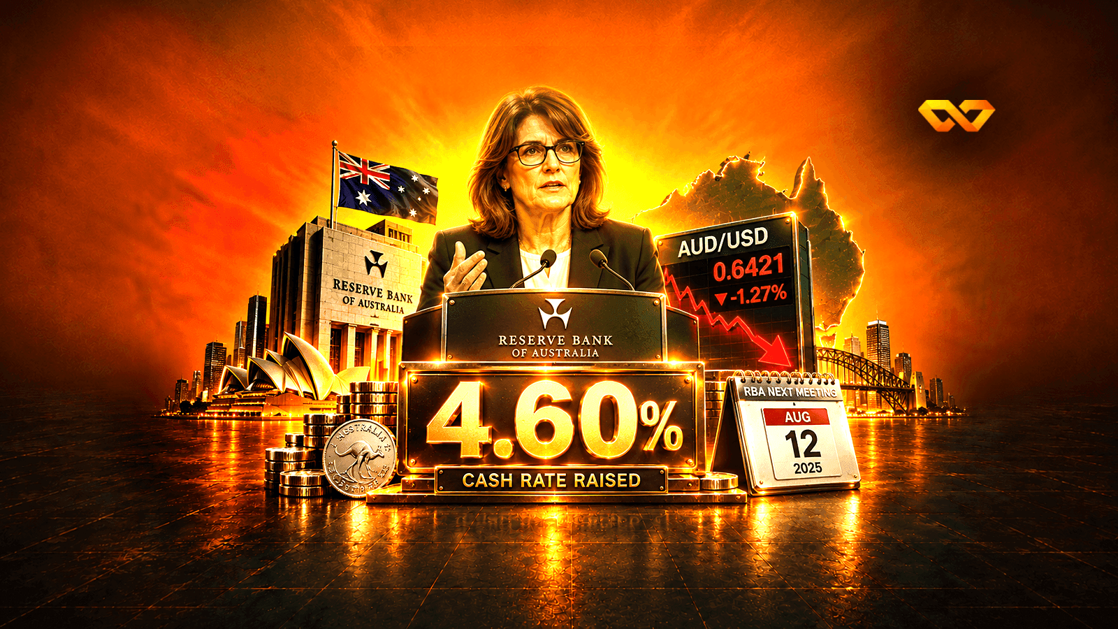 RBA raises rates to 4.60%: why did the Australian dollar fall as the press conference began?