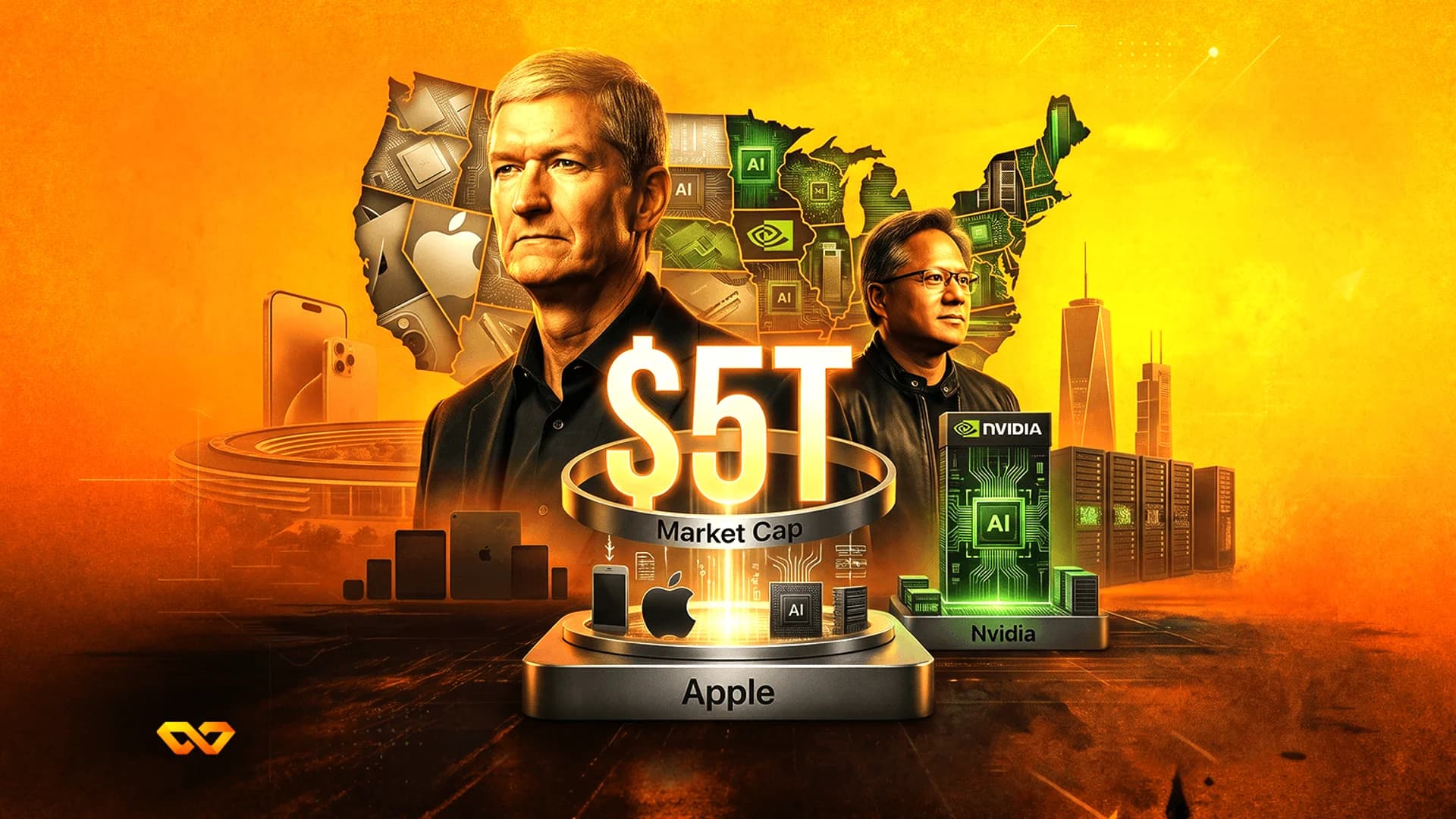 Apple briefly hits $5 trillion valuation, following Nvidia's lead
