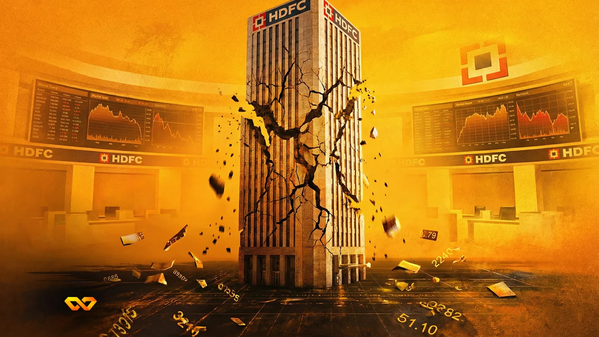 واجهة فرع بنك HDFC مع الشعار ولافتات البنك