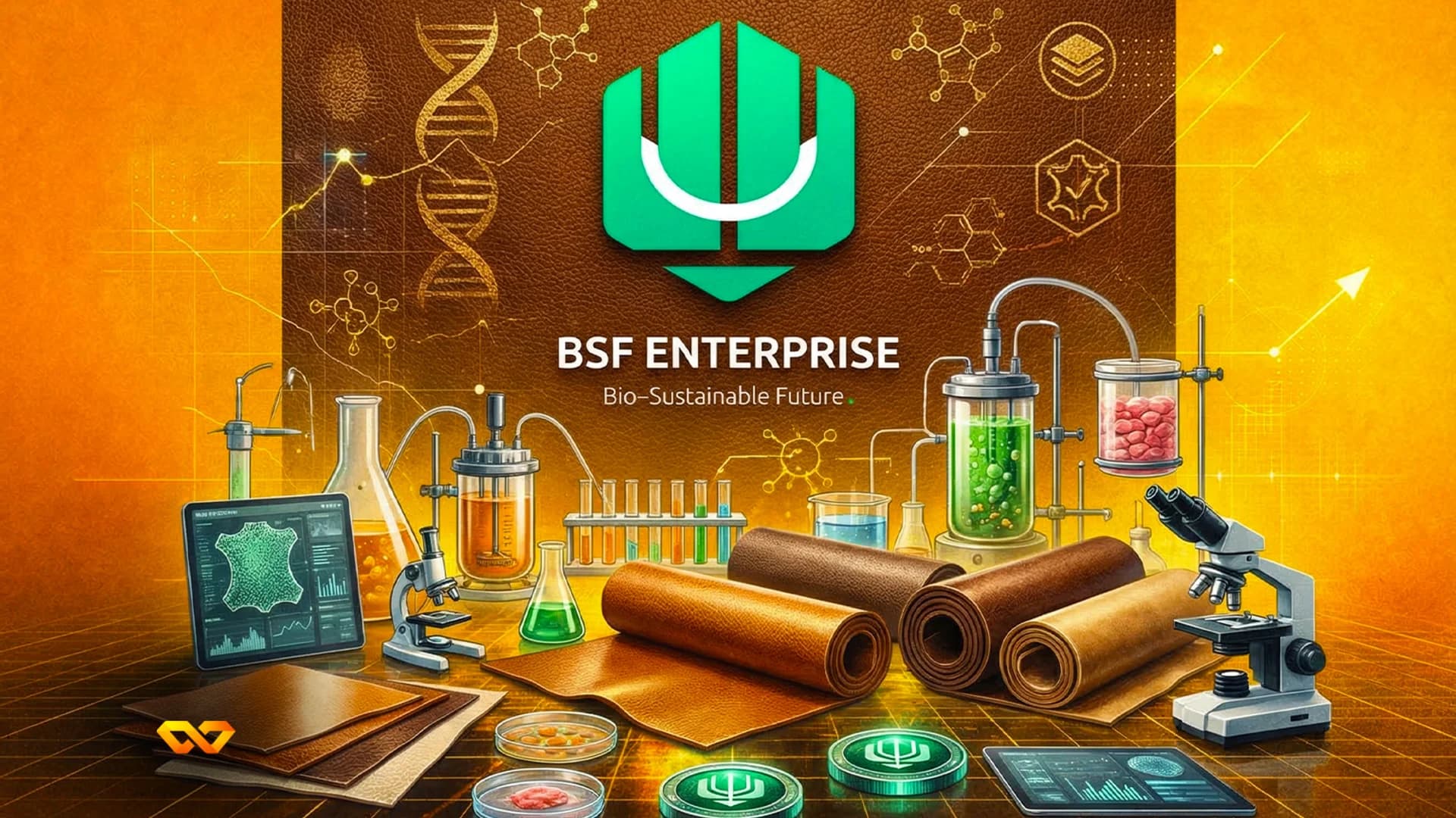 شعار بنك BSF على واجهة فرع مع شاشة تعرض حركة الأسهم