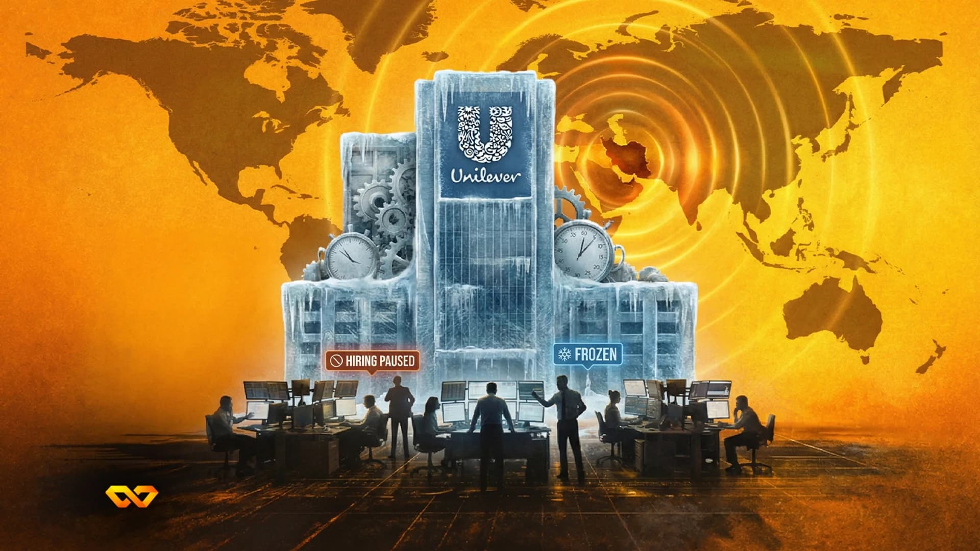 شعار يونيليفر على واجهة مبنى مكاتب حديثة