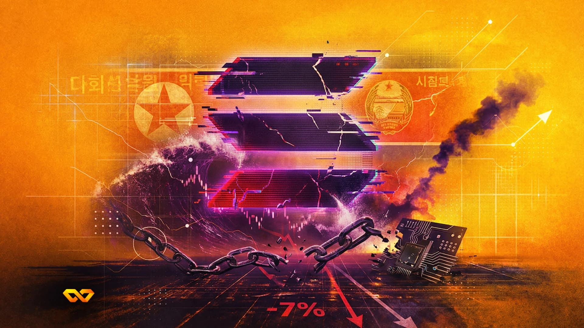 Logotipo 3D de Solana sobre un fondo digital de neón