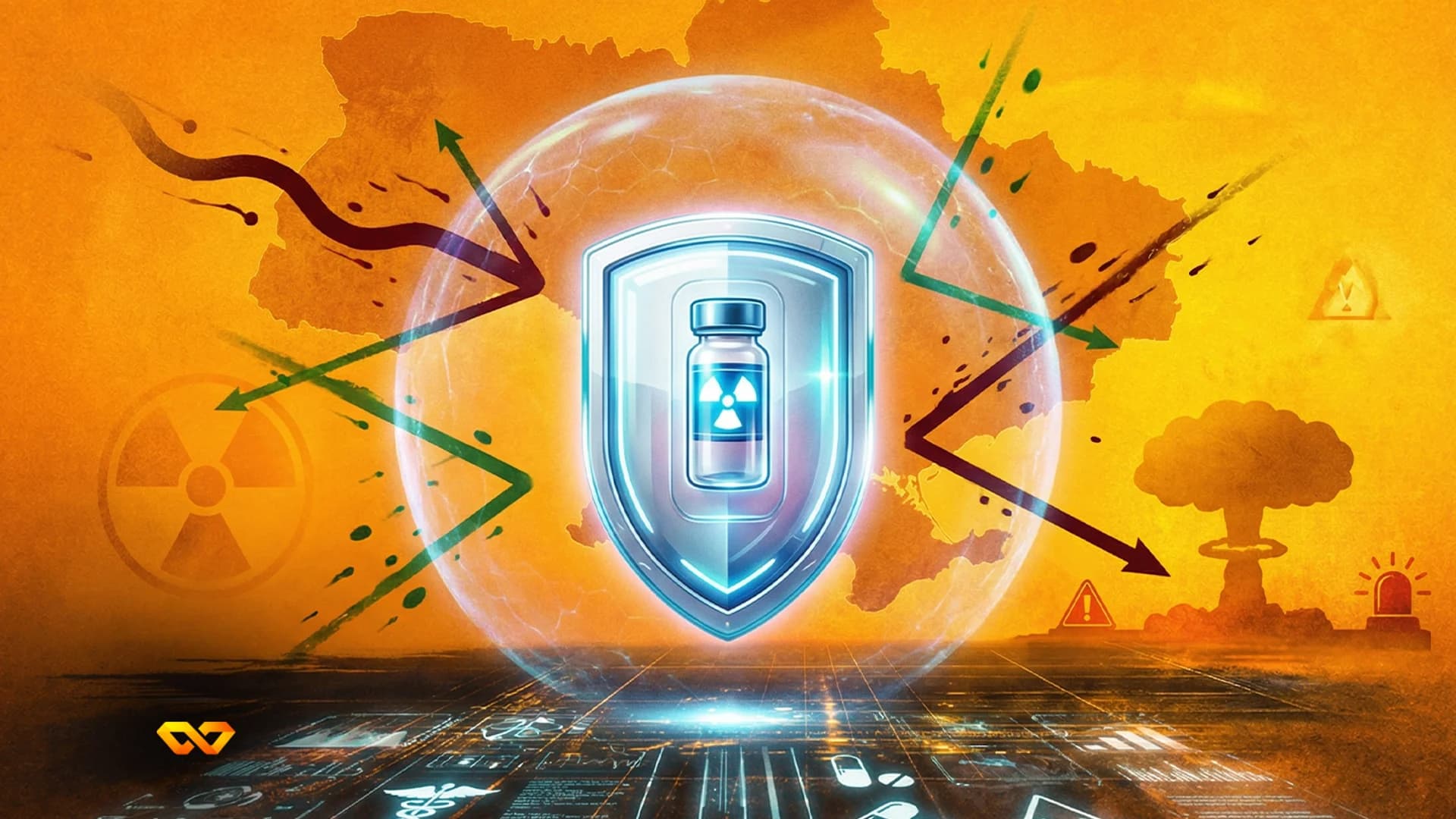 علم أوكرانيا مع شاشة تداول تعرض سهم Tivic في خلفية مالية