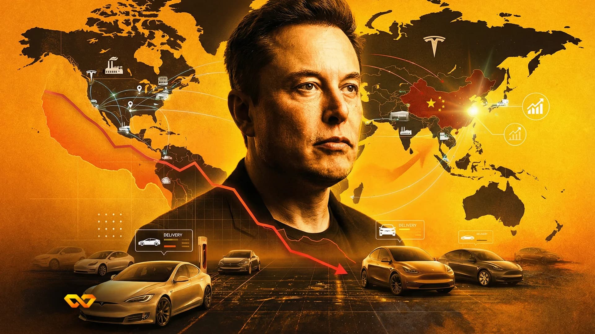 شعار تسلا على واجهة معرض سيارات كهربائية