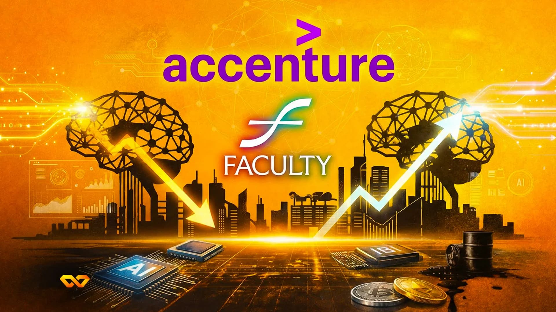 Accenture logo on the facade of a modern office building